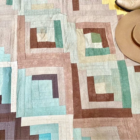 Rustic suede vibe Quilt patchwork blanket/cover up w cottagecore farmhouse vibe - Picture 9 of 14